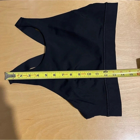 Lululemon Fast & Free Sports Bra Nulux Black Size 12 Unpadded Yoga W2AMIS - Picture 7 of 10